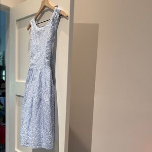 Mini Boden Light Blue and White Patterned Sundress